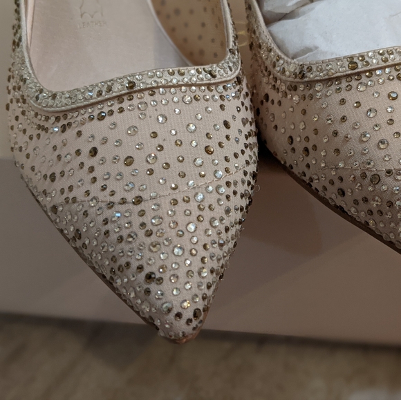 Nude mesh shiffon crystal rhinestone heels - Picture 4 of 7